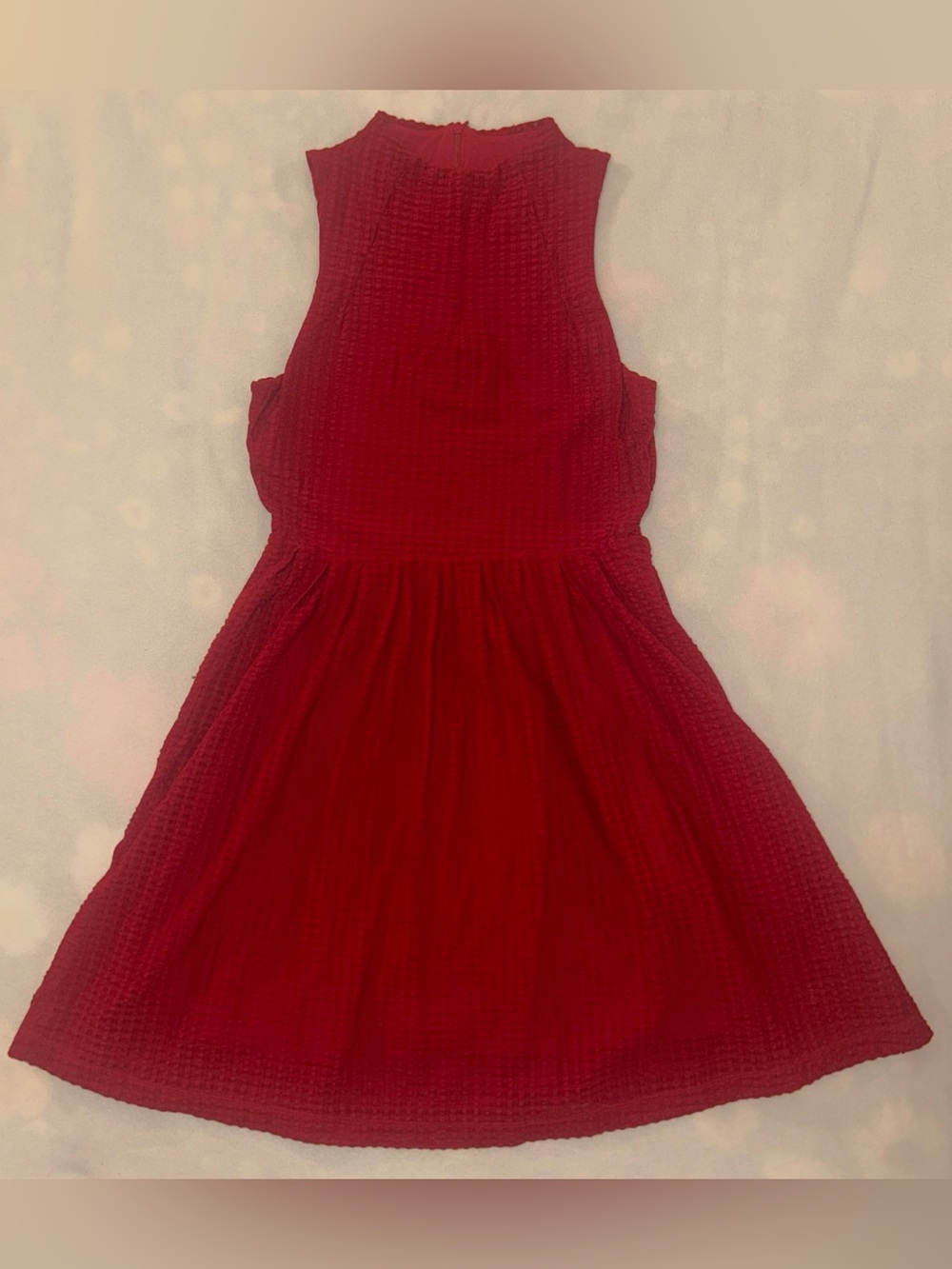 Deletta Sleeveless Red Textured Dress